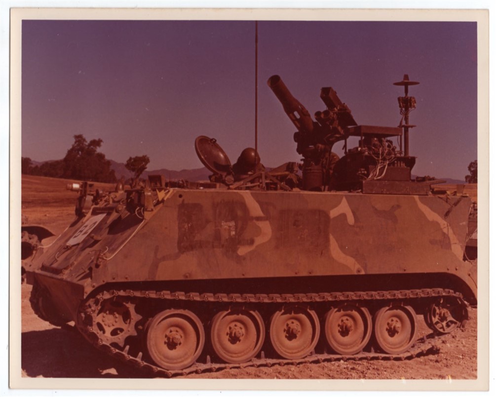 1980s US Army M113 APC M150 with TOW Anti Tank Missile 8x10 Original Photo