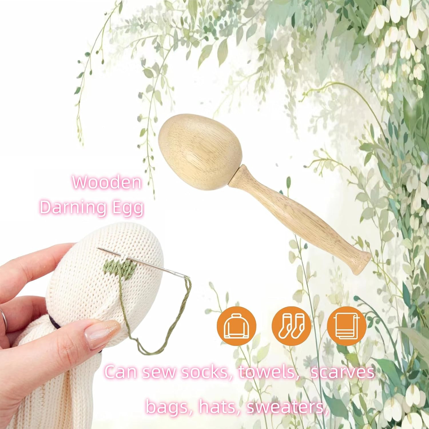 Darning Egg, Mini Darning Loom, Darning Egg Weaving Tool Set with Small Weaving