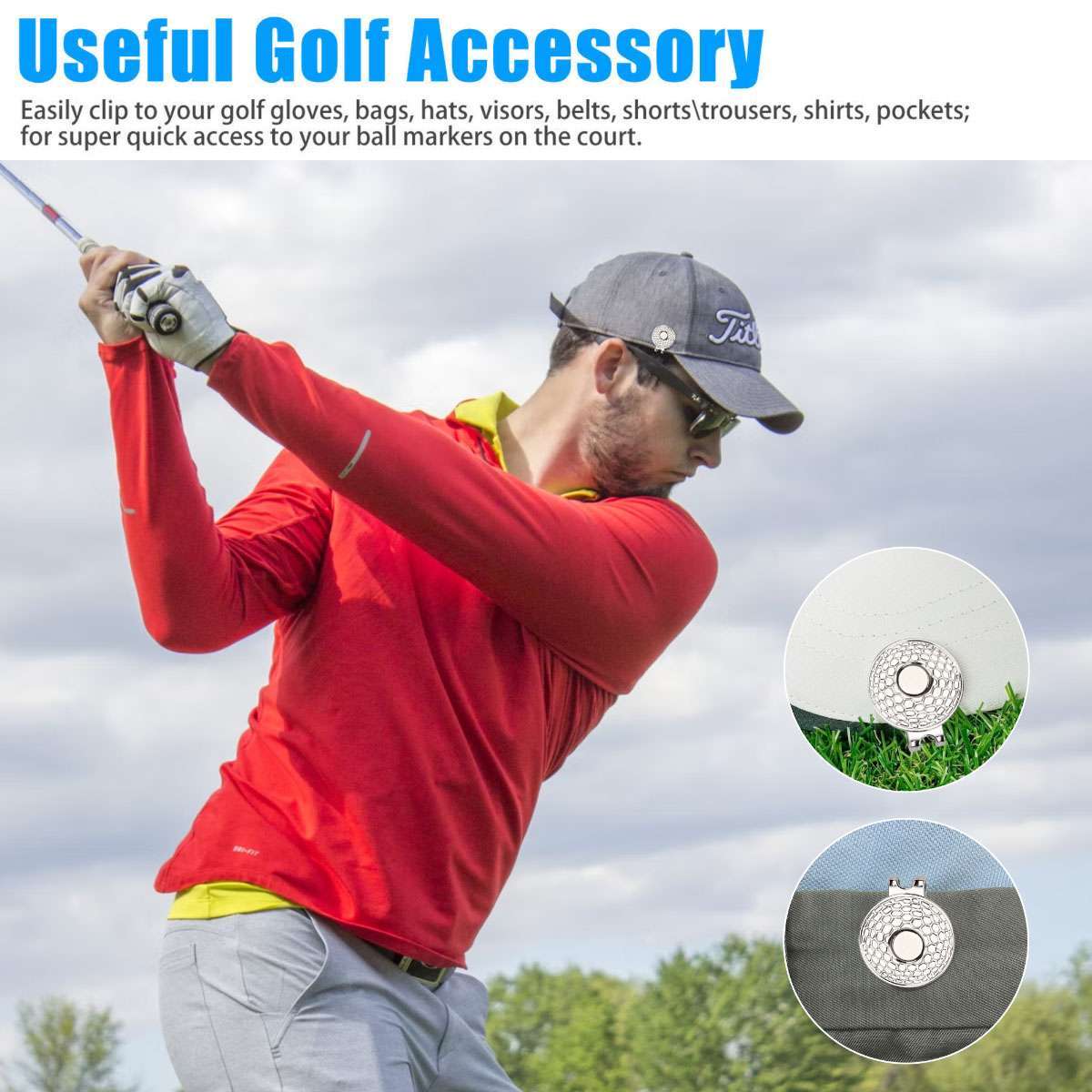 1/5/10Pcs Golf Magnetic Hat Clip Ball Marker Hat Clip For Ball Marker Golf Gifts