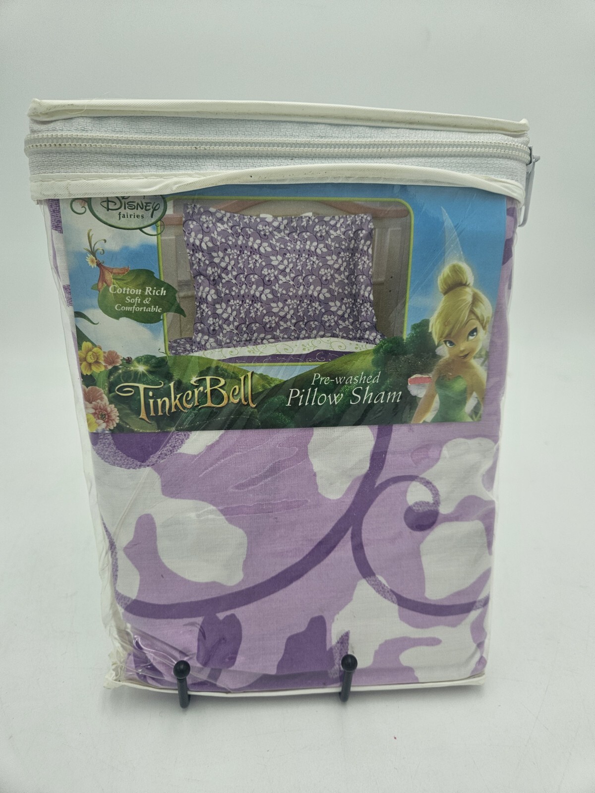 New Disney Fairies Tinkerbell Pillow Sham Purple 20x26 Standard Pillowcase