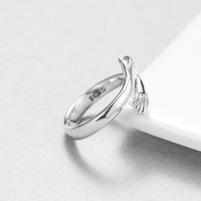 New Open Love Embrace Rings Adjustable Hug Ring Women Men Jewelry Gift