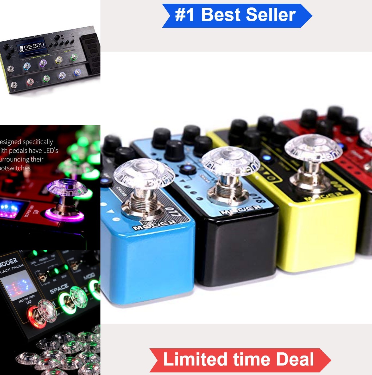 Guitar Effects Pedal Footswitch Topper Clear LED Ring Cap 10 Pack For Multi