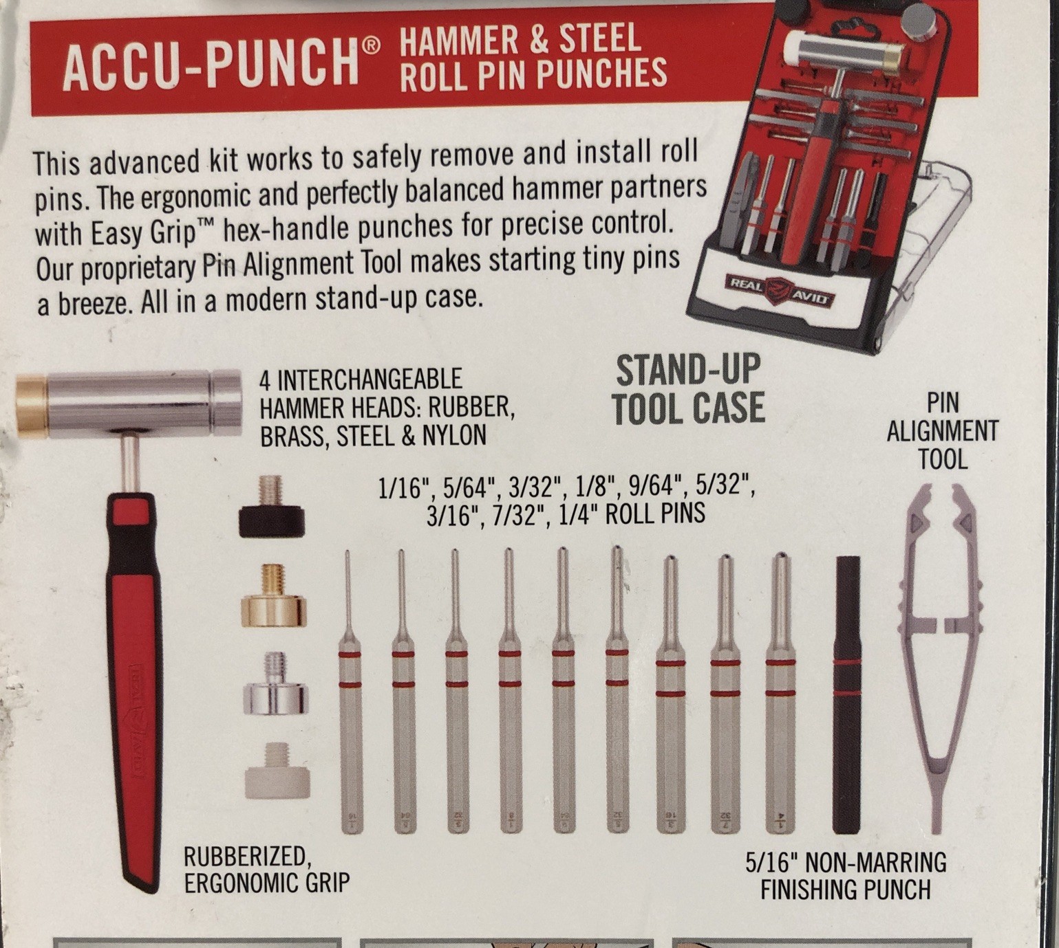 Real Avid Accu-Punch Hammer & Roll Pin Punch Set