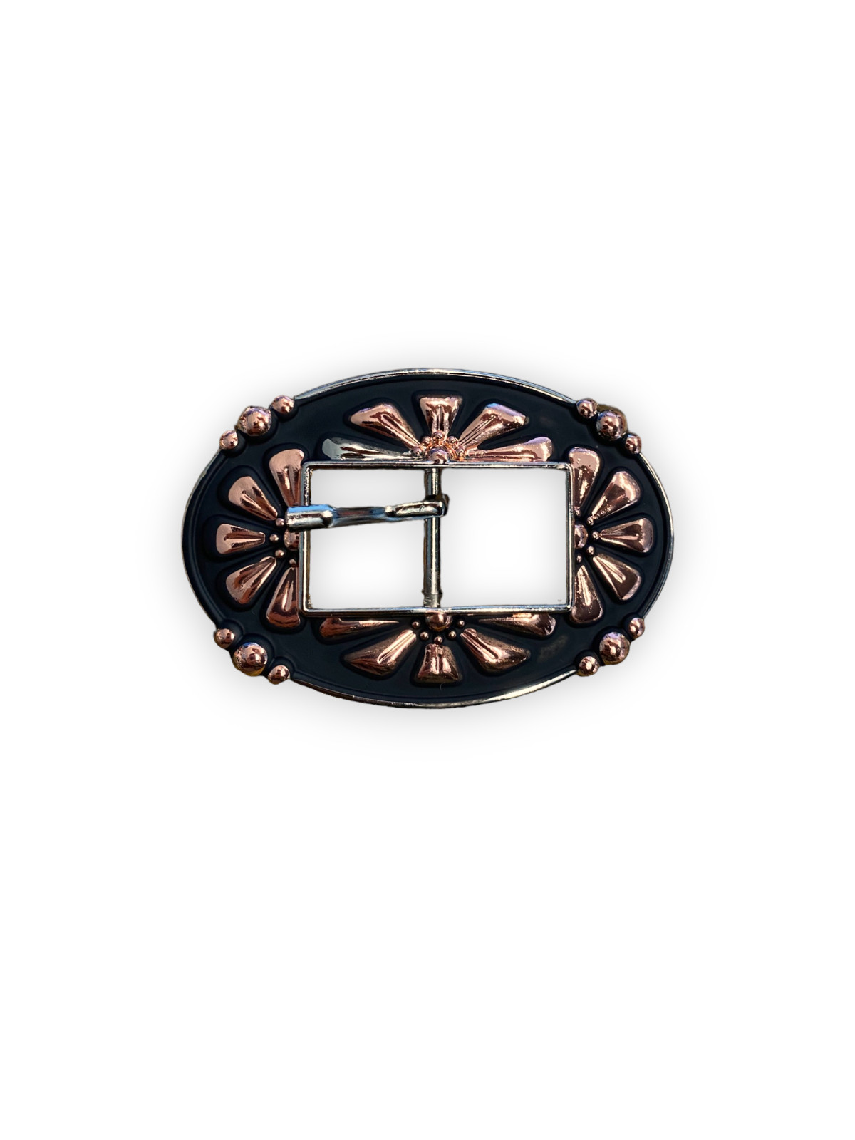 Trigg Leather Cart Buckle with Berry Floral Design