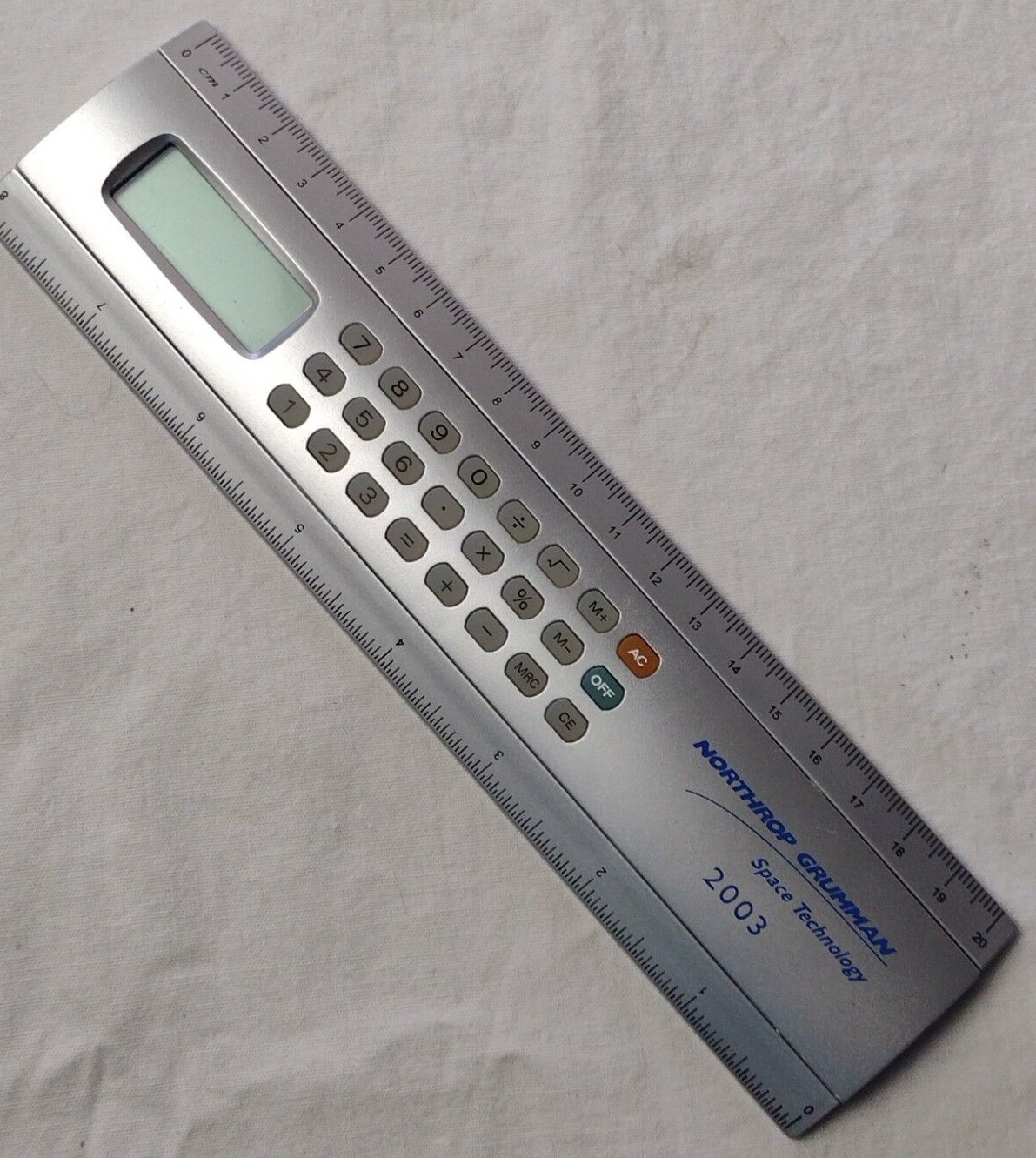 Rare 2003 Northrop Grumman Space Technology 8" 20cm Ruler Calculator No Battery