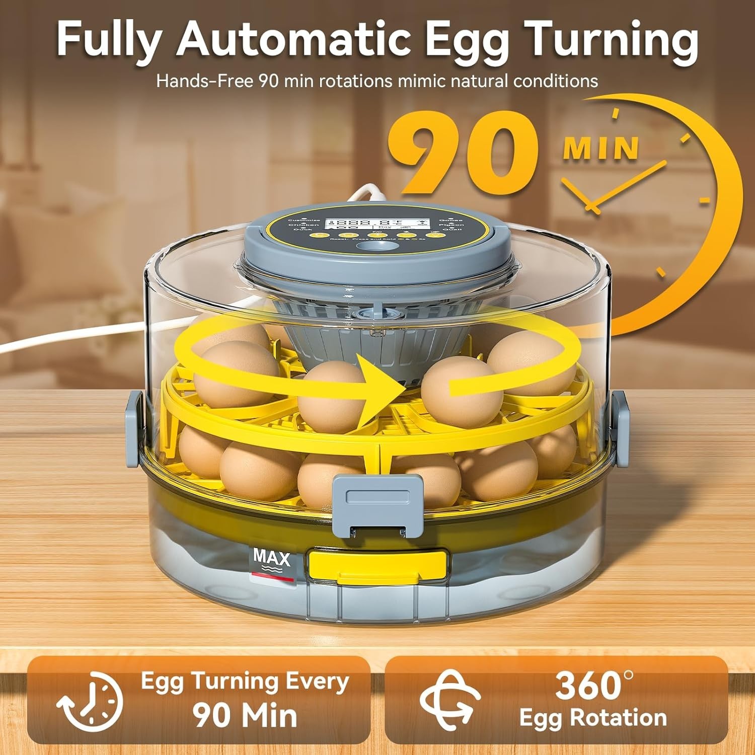 Incubators for Hatching Eggs, Egg Incubator with Automatic Egg Turning and Humid
