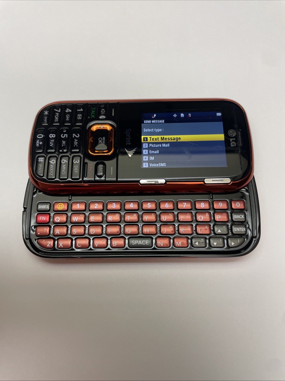 LG Rumor 2 Slider Phone (Sprint) - Black - As Is - Powers On - Orange
