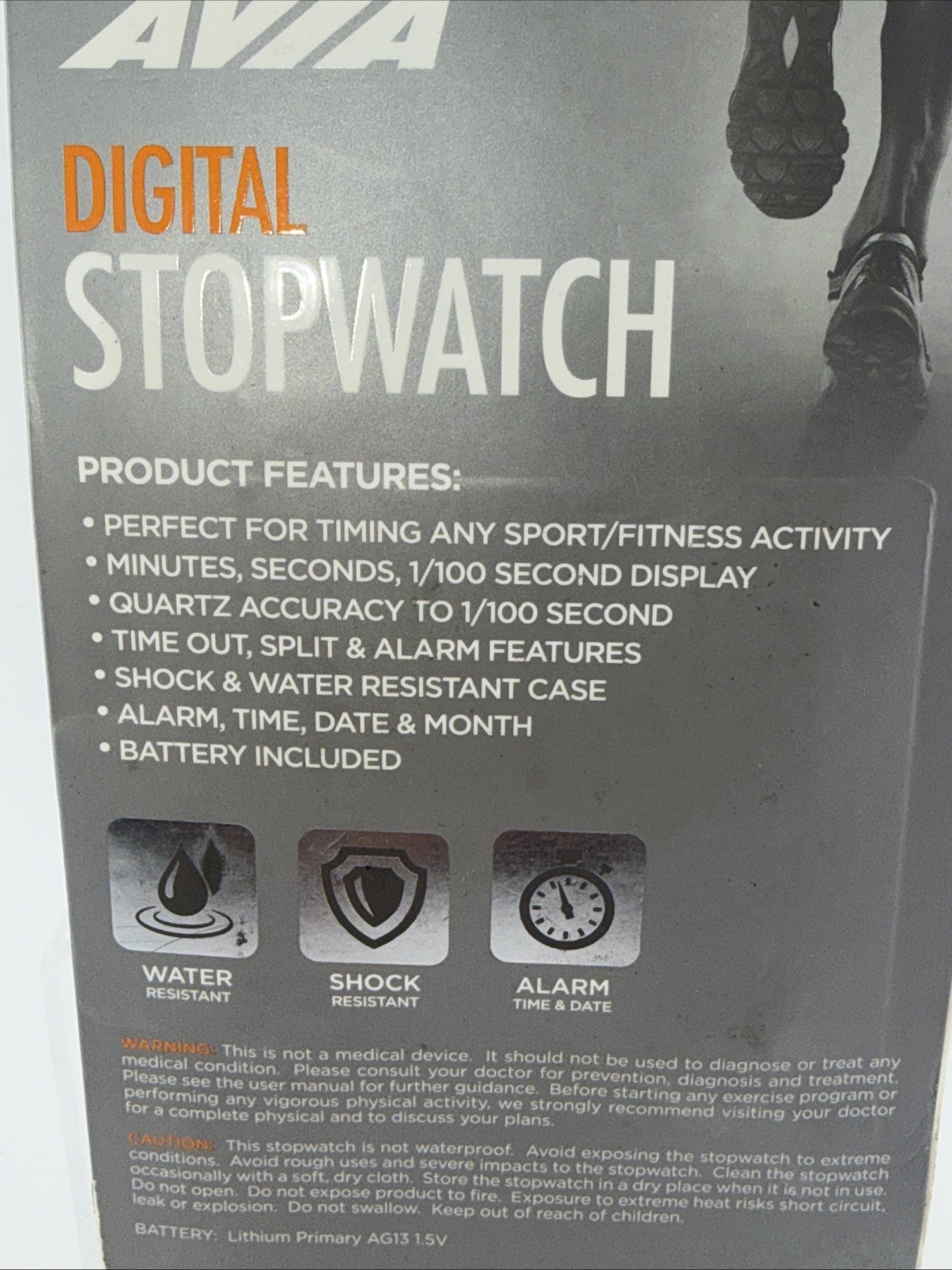 Avia Digital Stopwatch Timing Running & Walking New In Packaging