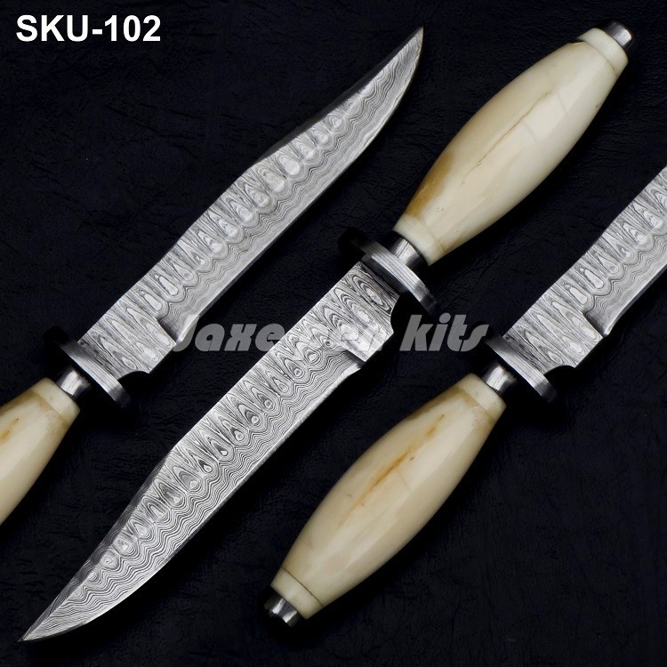 Hand Forged Damascus Steel Clip Point Bowie Style Letter Opener