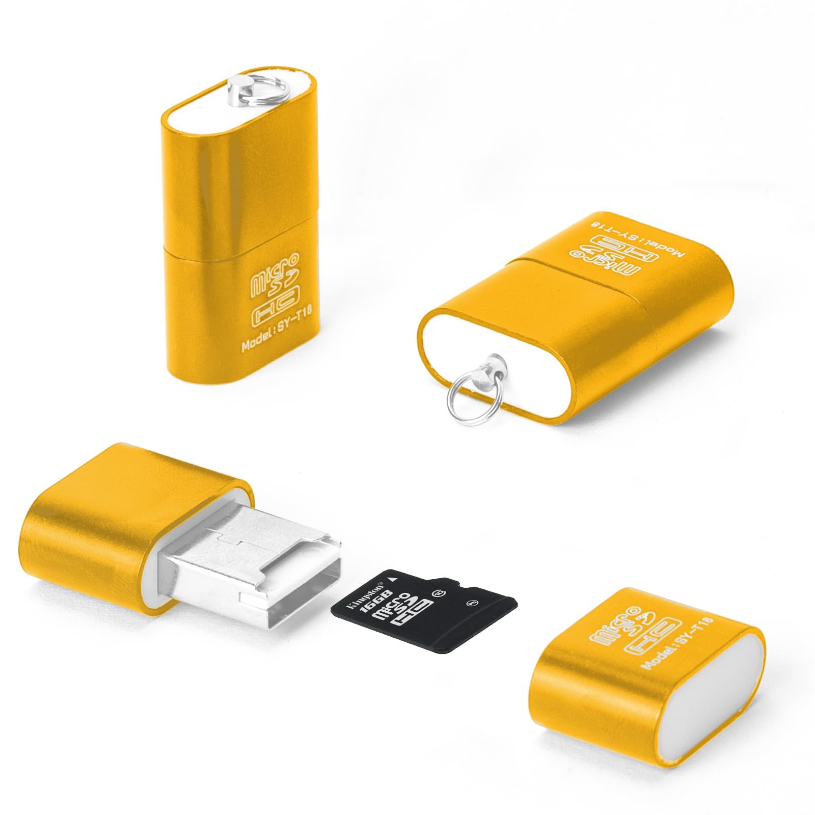 3 Pack Micro SD Card Reader TF to USB Adapter Mini Size Golden for Android PC