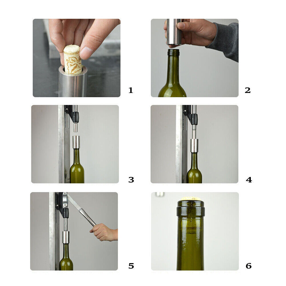 Manual Hand Bottle Corking Kit with POM Stopper Tool for Easy Corking