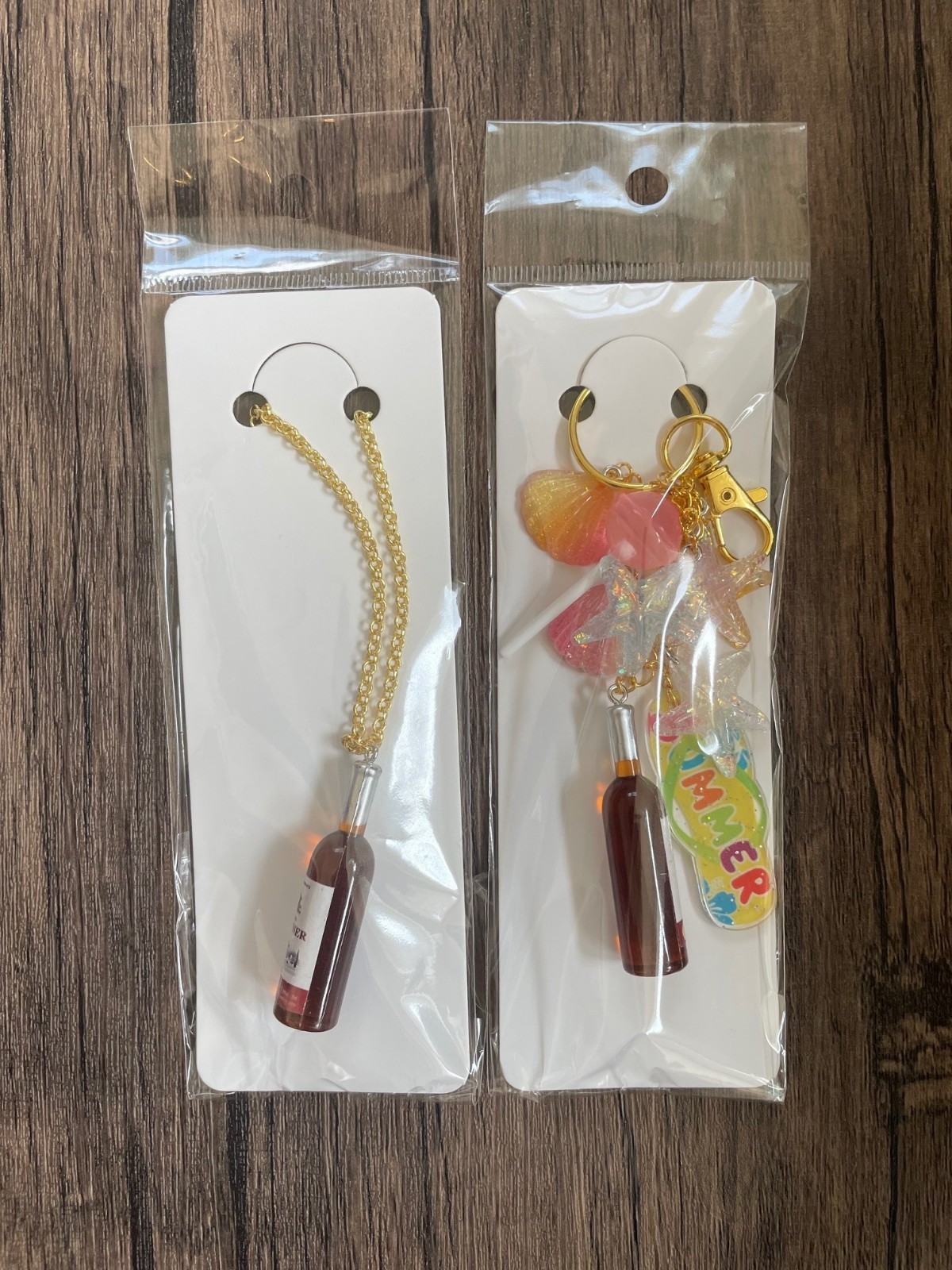Love Summer 2 Piece Gold Bag Charm and Necklace Set