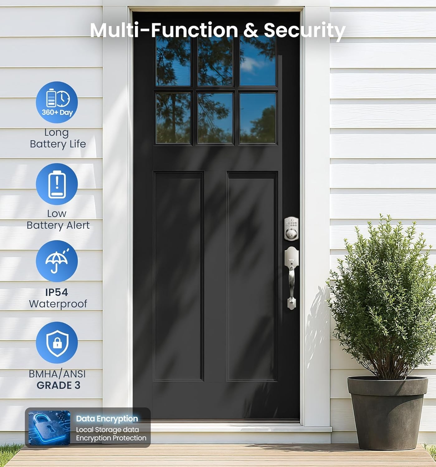 Durable KS02A Keyless Entry Door Lock - 20 User Codes & Auto-Lock Feature