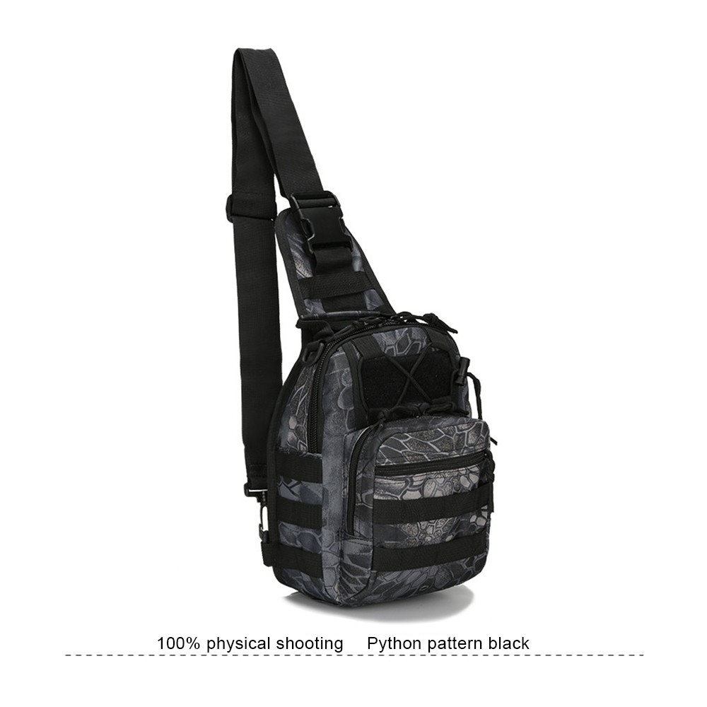 Universal Tactical Sling Backpack Black 600D Outdoor Storage Bag