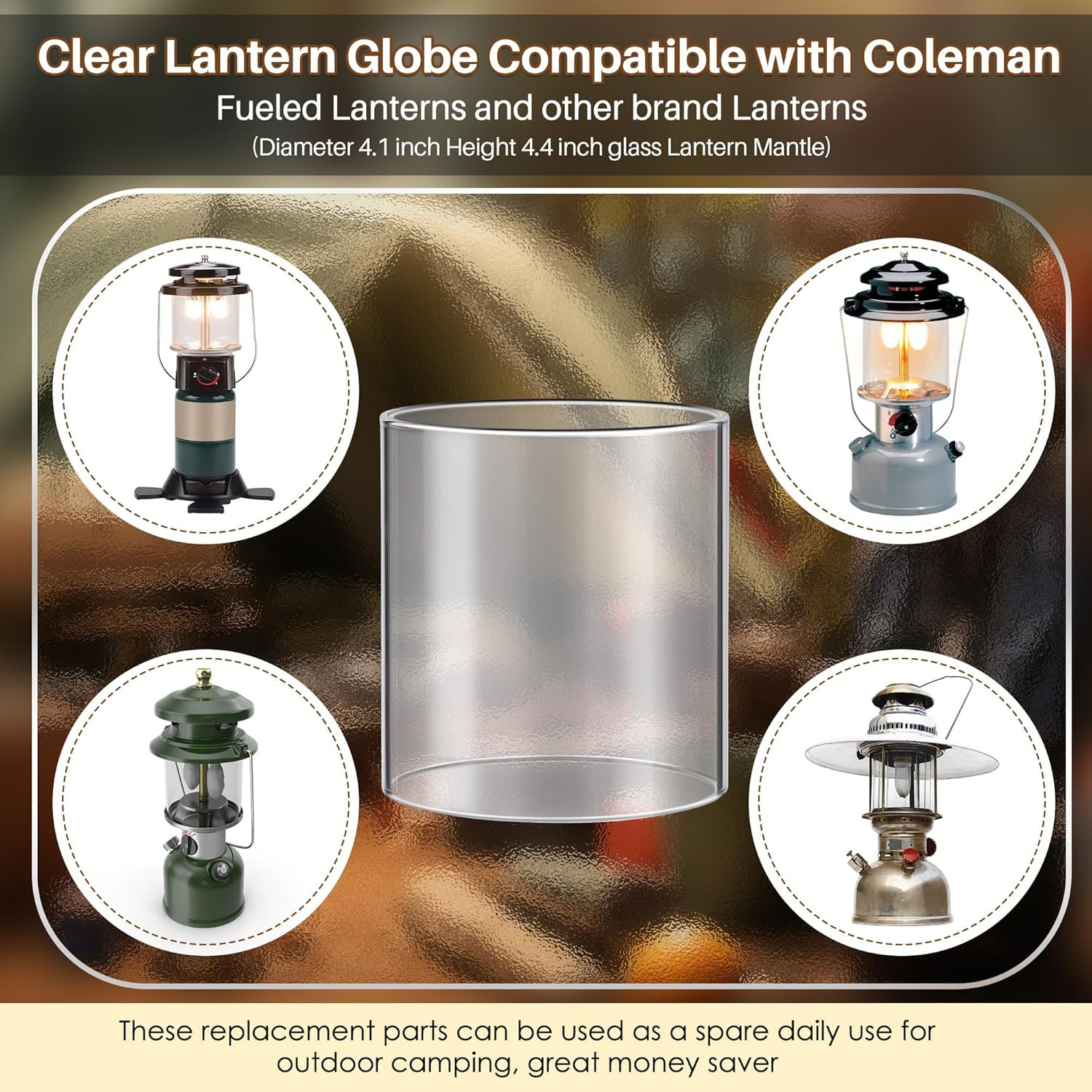 Clear Replacement Globe for Coleman Propane Lanterns - Outdoor Camping Essential