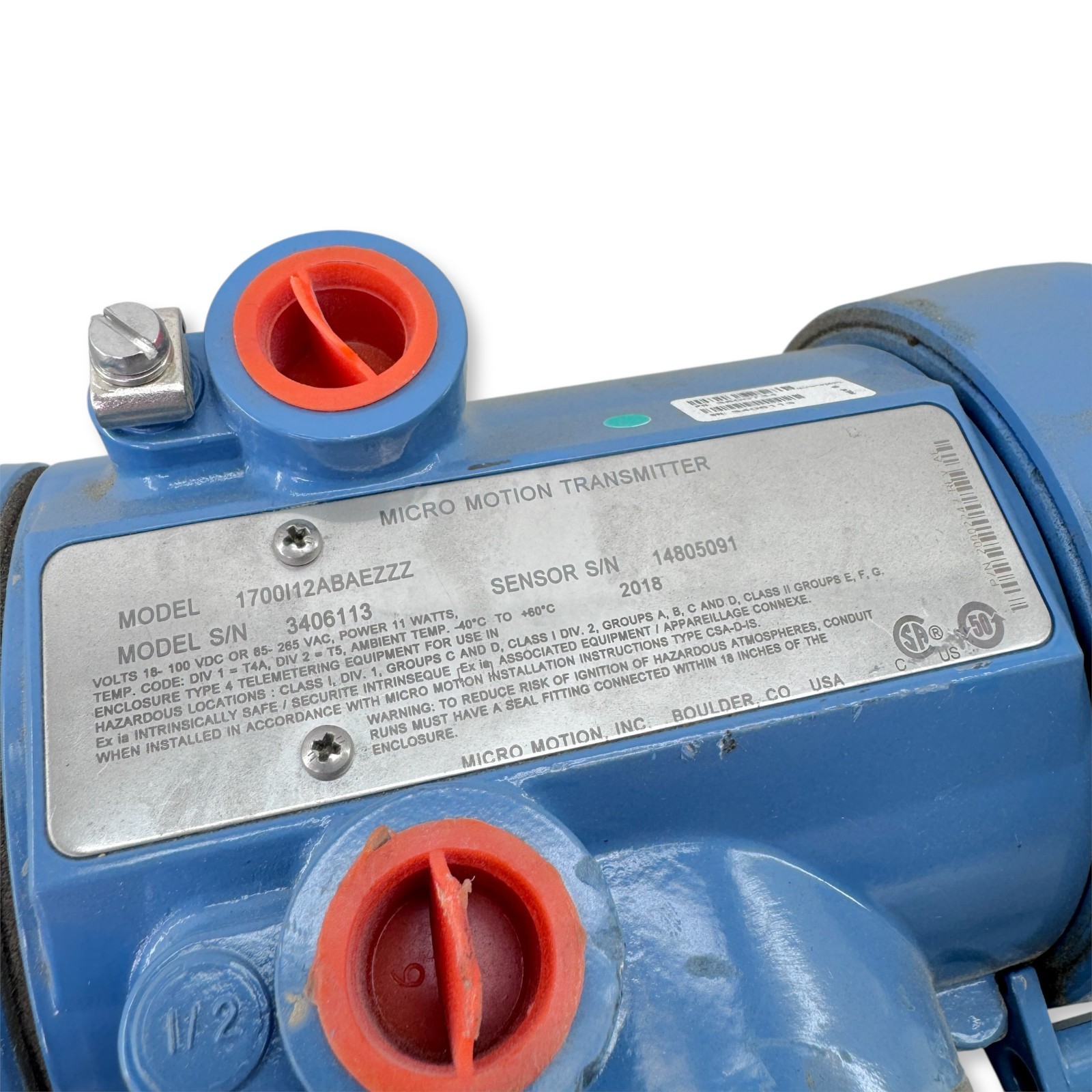 Micro Motion 1700 Transmitter & T050 Mass Flow Sensor Coriolis Meter 2018 Model