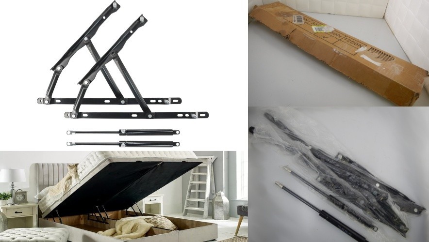 (2) 85kg 850N Heavy Duty Hydraulic Bed Lift Strut System Mattress Sofa Storage