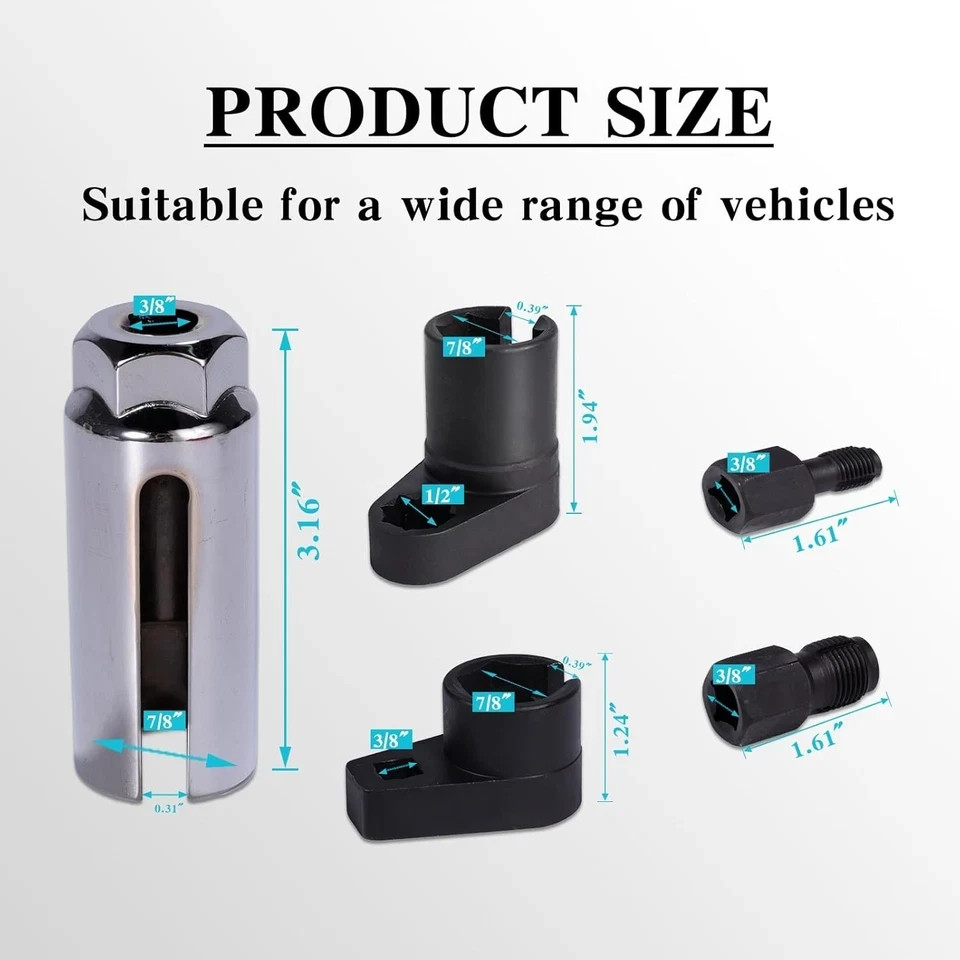 5-Piece Forged O2 Oxygen Sensor Socket & Thread Chaser Set – Automotive Tool