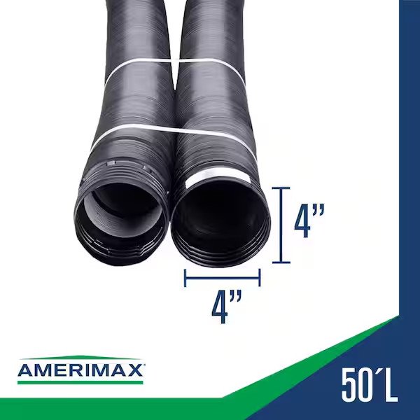FLEX Drain 4 In. X 50 Ft. Black Copolymer Solid Drain Pipe