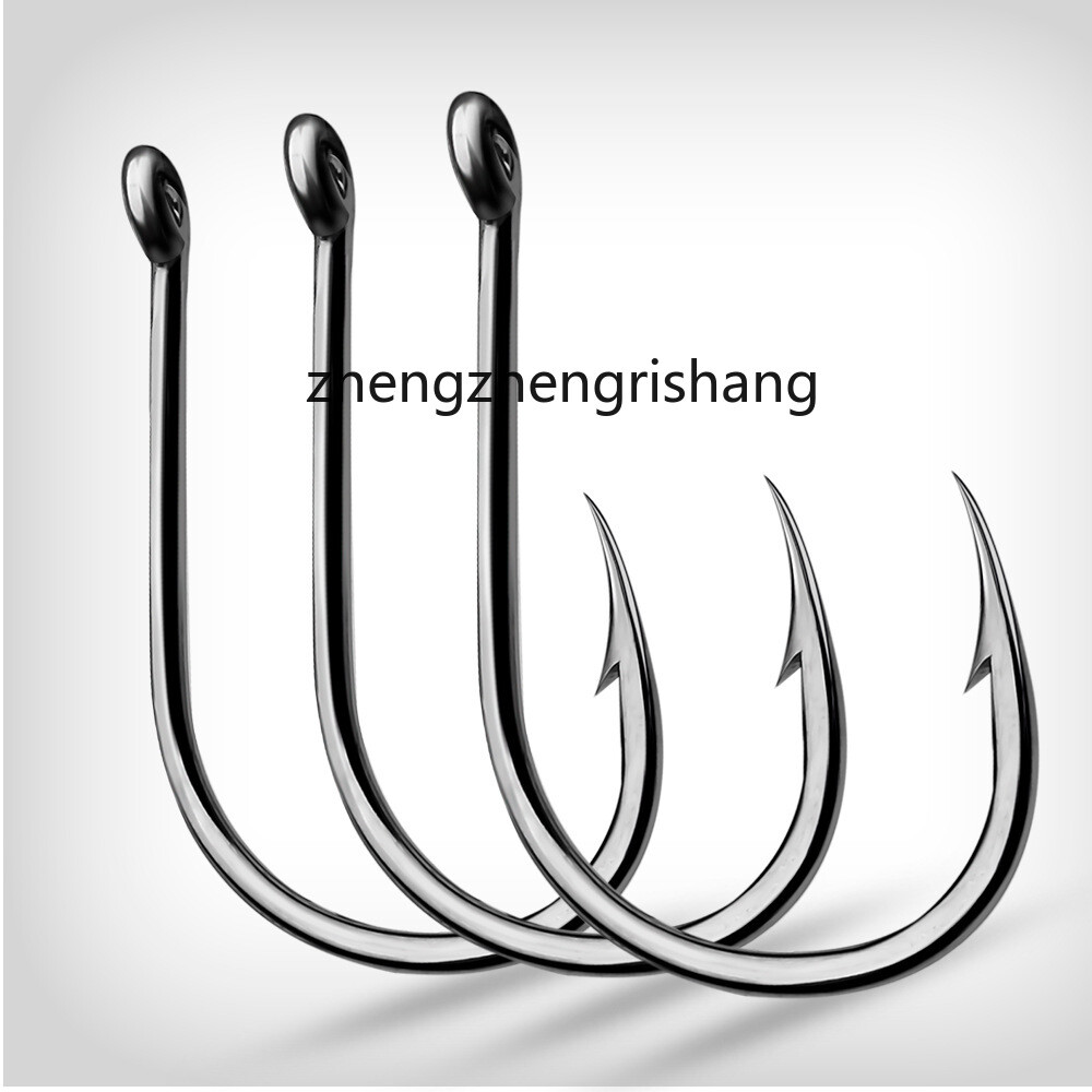 100-500pcs Fishing Single Hook 3#-15# High Qulity High Carbon Steel Jig Big Hook