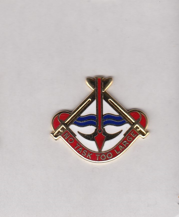 US Army 35th Engineer Brigade DUI crest c/b clutchback badge G-23