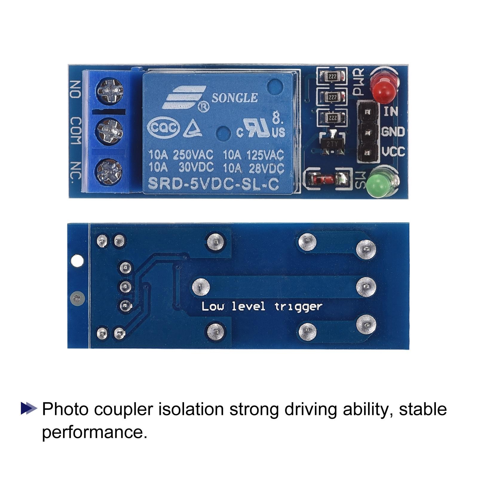 Relay Module 1 Channel 5V Low Level Trigger Module Blue Relay Module 4 Pack