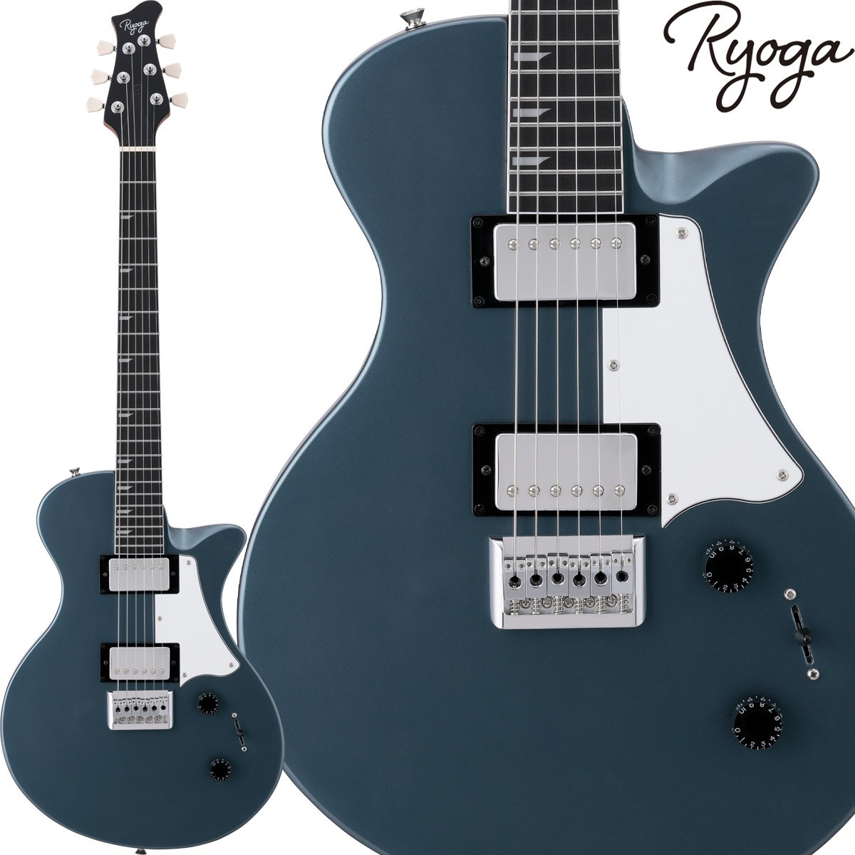 RYOGA HORNET Pelham Blue Humbucker Baked Maple Neck Hornet