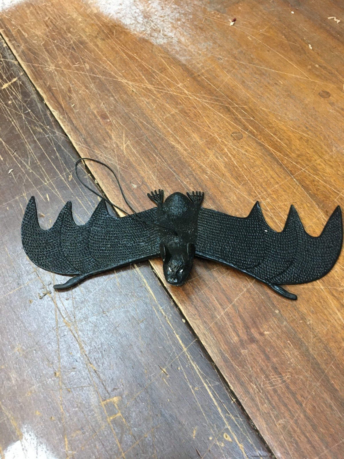 Hanging Rubber Bat Halloween Or Prank Decoration 12" Wing Span Hong Kong