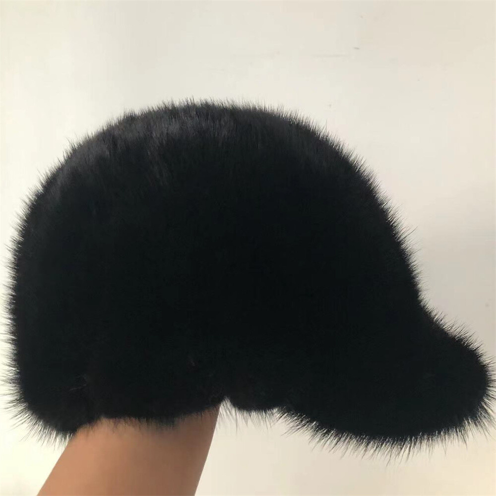 Real Mink Fur Hats For Men Peaked Cap Baseball Cap Headgear Dicer With Ear Flaps