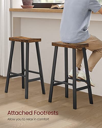 Bar Stools Set of 2, Counter Height Stools, Bar 29.1"H Chairs Rustic Brown