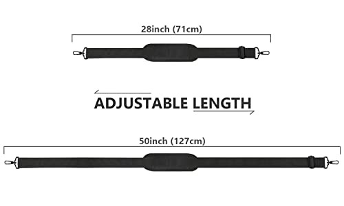 Shoulder Strap, 52" Universal Adjustable Padded Laptop Shoulder Strap Black
