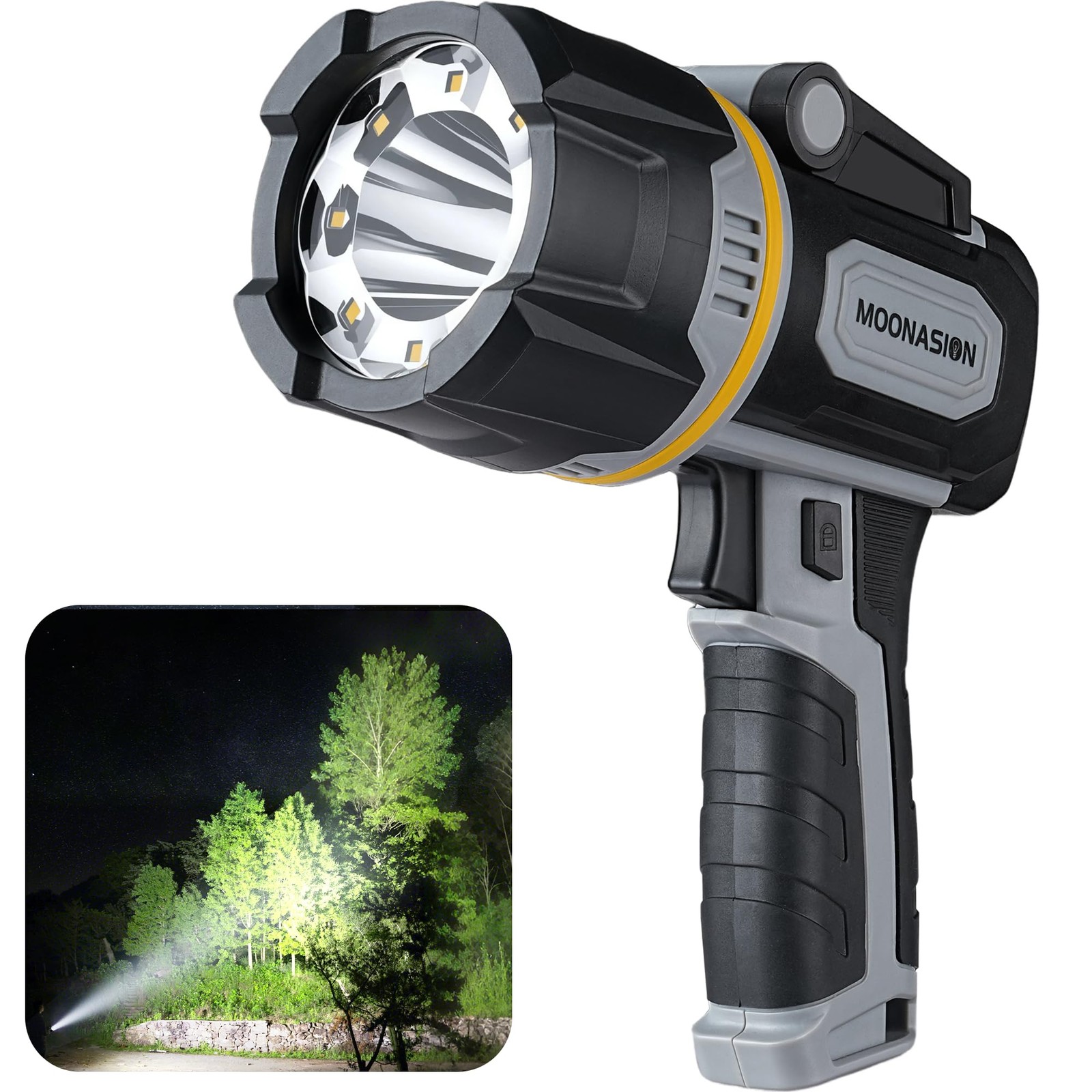Rechargeable Spotlight 2000000 Lumen, Super Bright 9 LED Spotlight Flashlight...