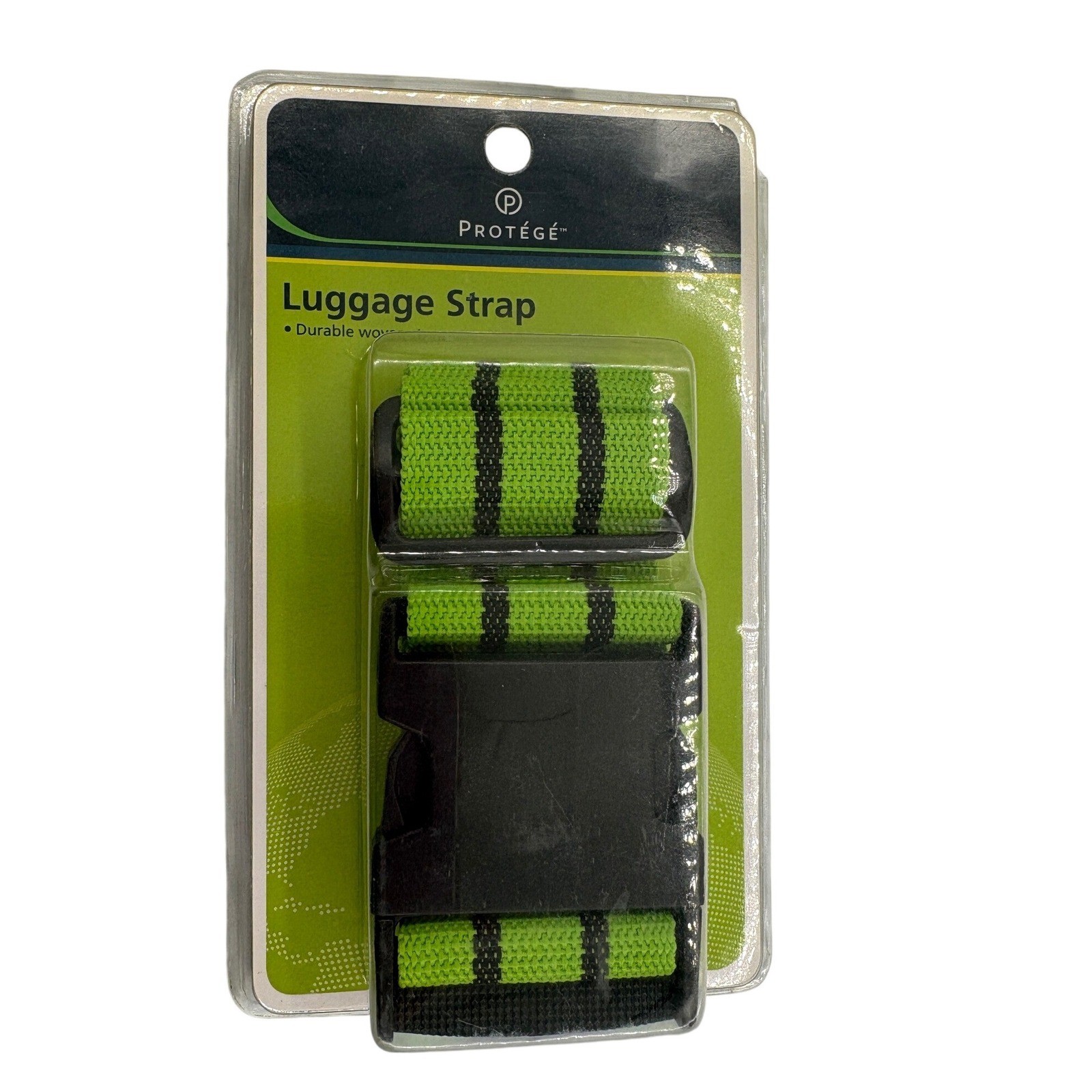 Protege Luggage Strap Green Glaze Black Striped 72" Suitcase Travel Belt Sealed
