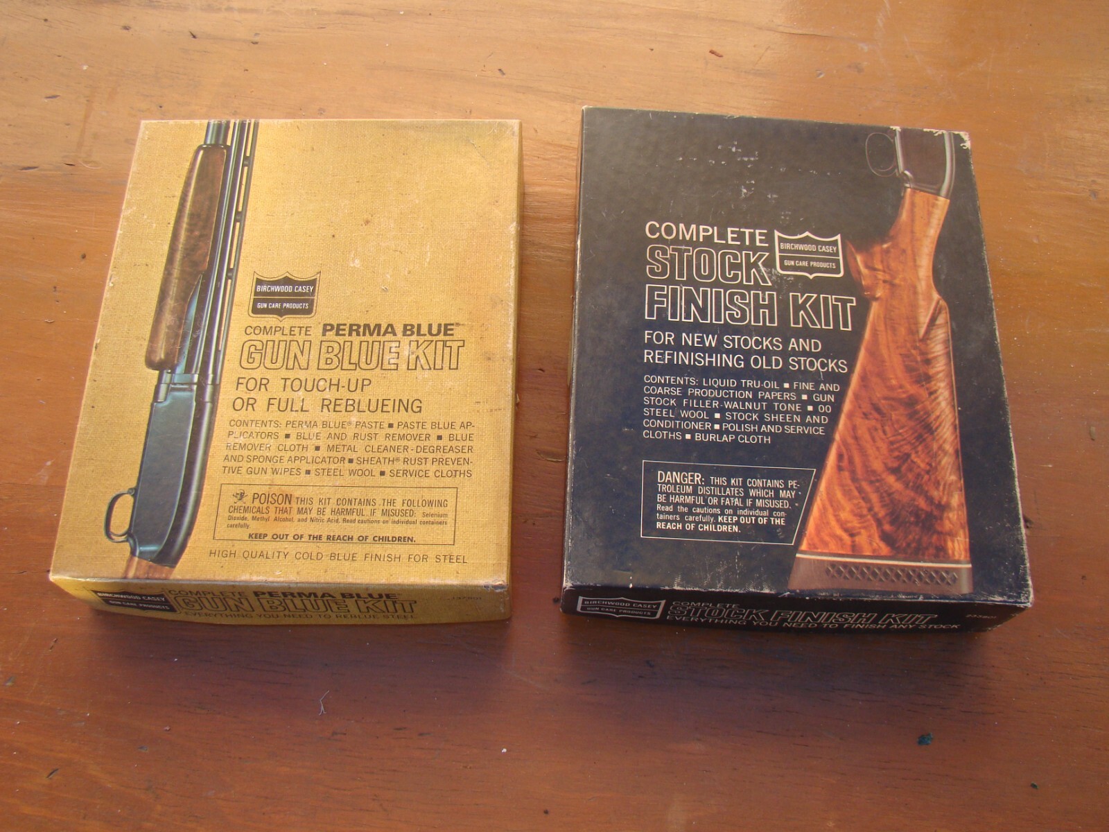 Vintage Birchwood Casey Gun Care Kits. Stock Refinishing Kit. Gun Blue Kit