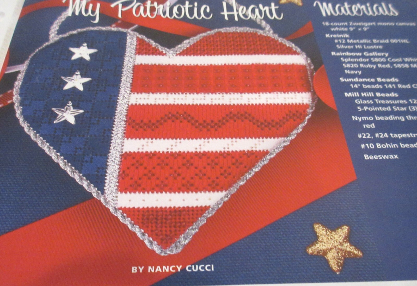 Nancy Cucci MY PATRIOTIC HEART Needlepoint Pattern