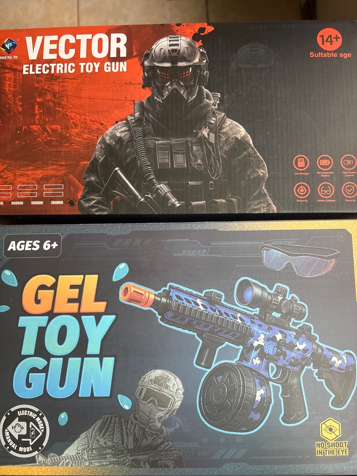 Lot of 2 Electric Gel Toy Guns ~ Brand new ~ Vector ~