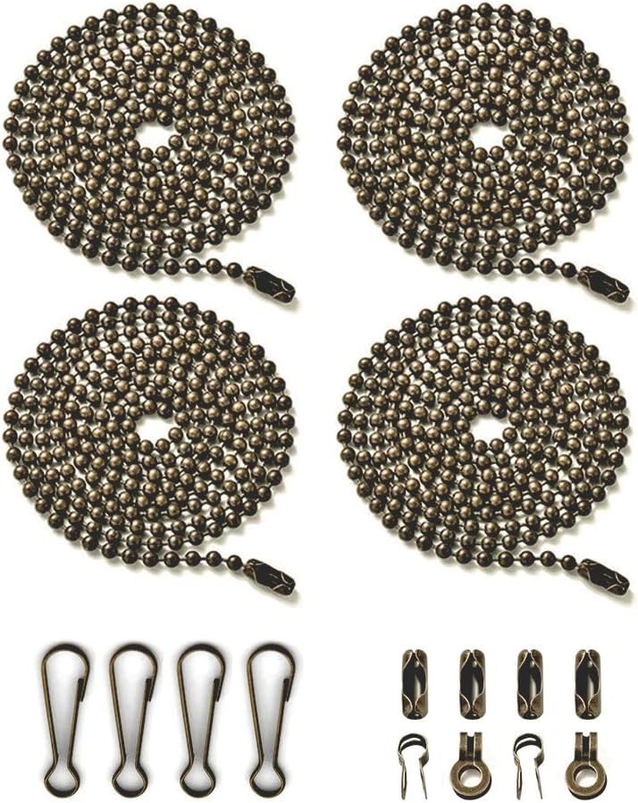 Ceiling Fan Pulls Chain, 4 Pack Extension 4 Oil Rubbed Bronze Chains