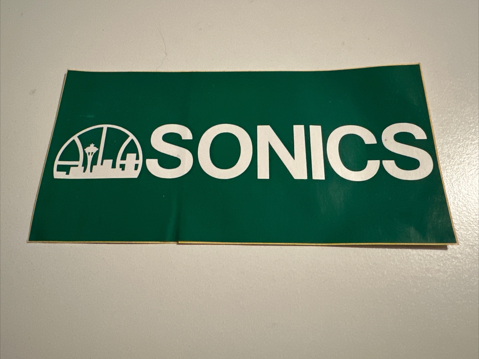 Vintage 1990's NBA SEATTLE SuperSonics Logo Bumper Sticker 3¾" x 7½" Strip Decal