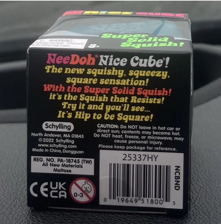 Nee Doh Nice Cube - Super Solid Squish! (Blue) - Brand New/Factory Sealed!