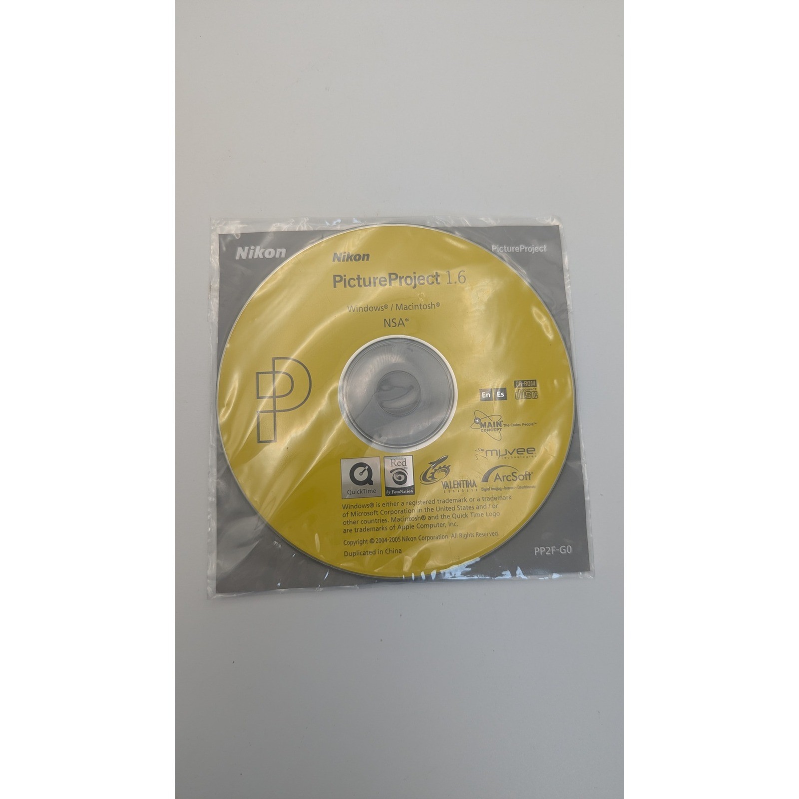 Nikon PictureProject 1.6 Software Reference Manual CD-ROM Windows Mac PP2F-G0
