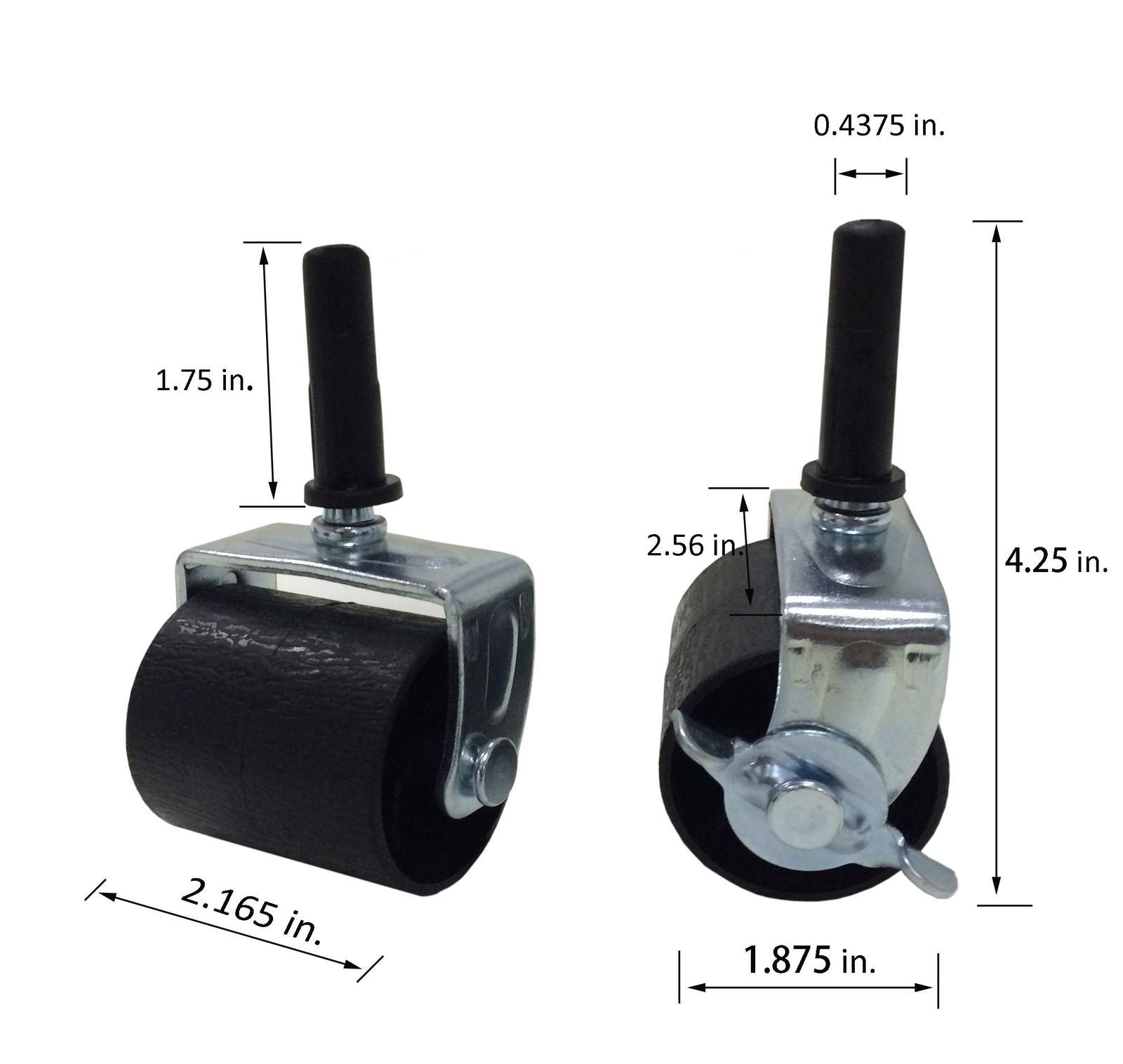 Heavy Duty Caster Wheels for Bed Frame ~Set of 4~ (2 Locking & 2 None Locking)
