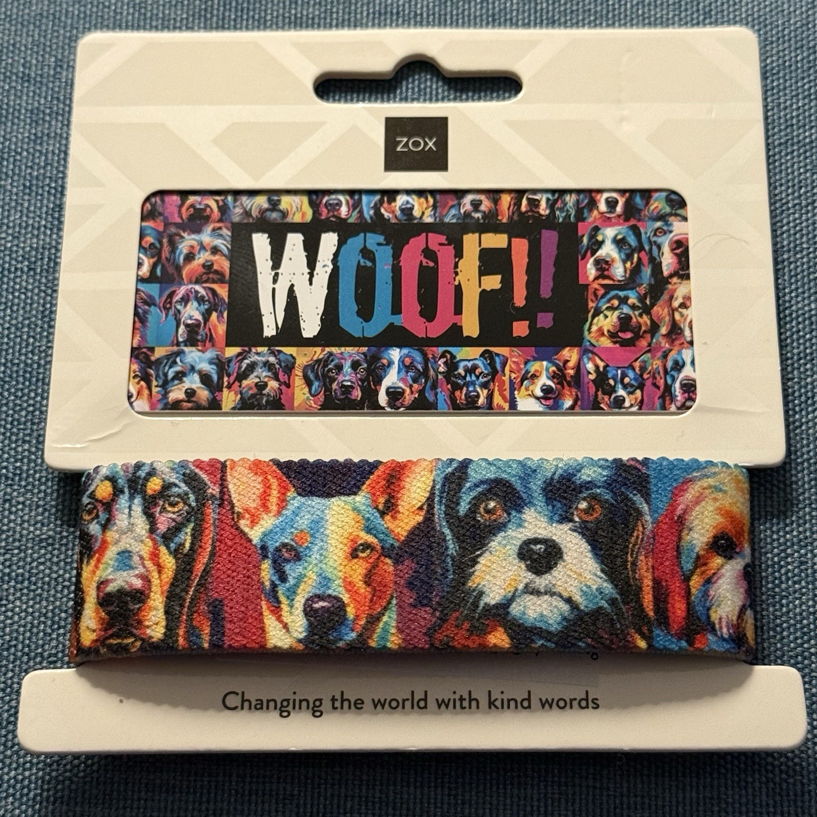 New! ZOX Strap *WOOF!* Sz ONE SIZE/MEDIUM - Reversible Wristband with Card