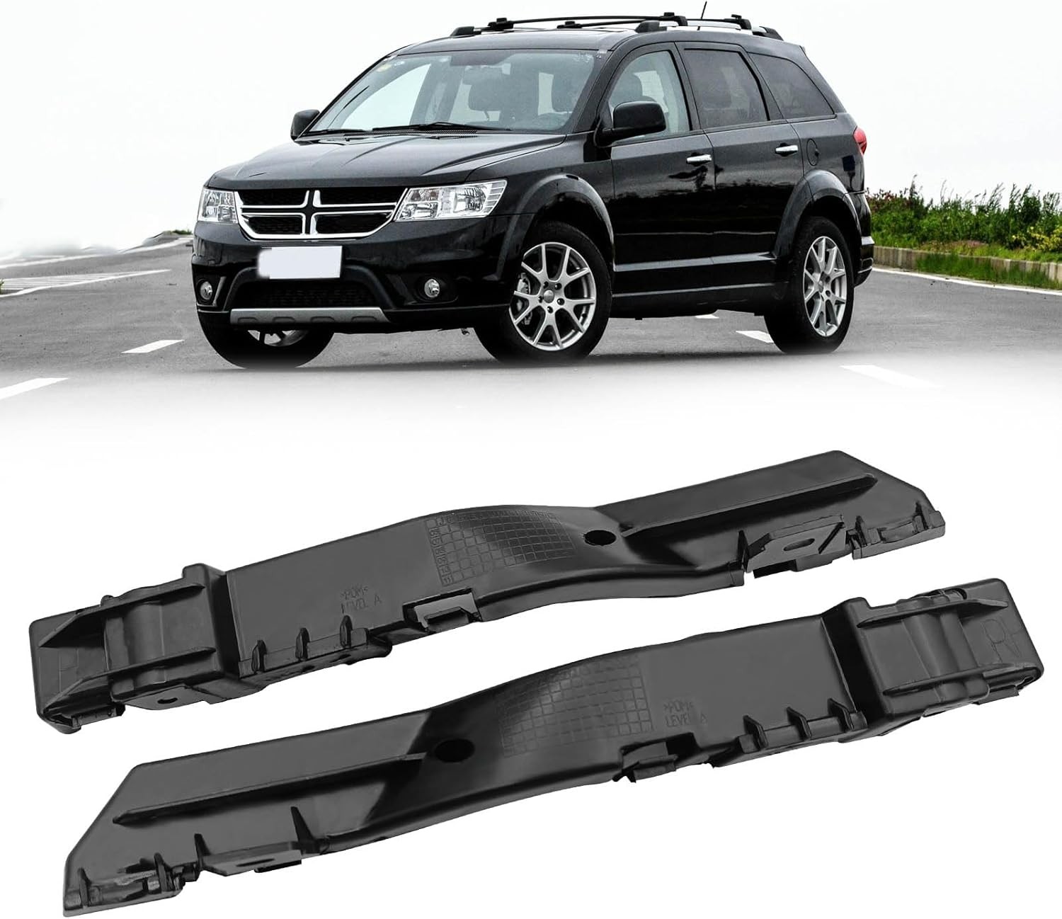 Front Bumper Left Right Bracket Set Compatible with Dodge Journey 2009-2018 Repl