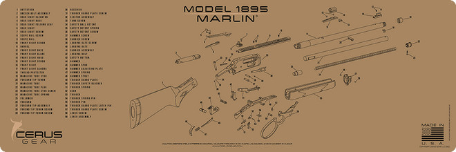 MARLIN MODEL 1895 SCHEMATIC  Premium Long Gun Mat FDE