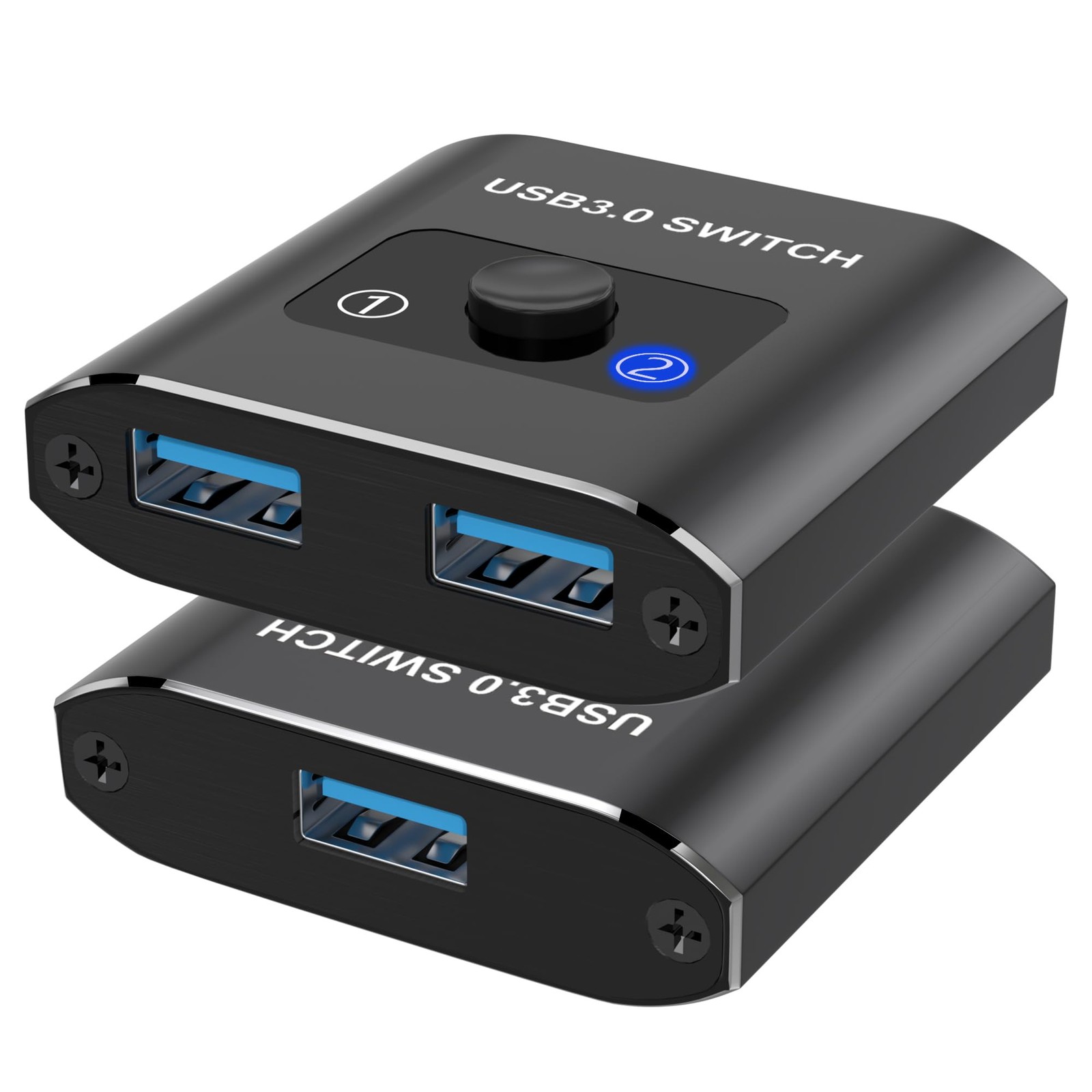 USB 3.0 Switch, Bi-Directional 2 Computers Share USB Devices for Printers, Mice