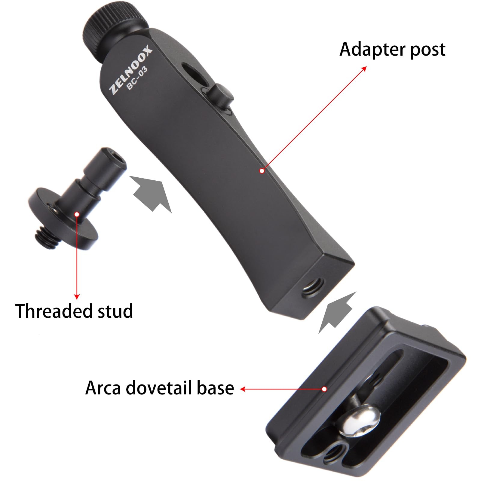 Binocular Tripod Adapter | Quick Release, 1/4"-20 Thread & Compact, Black
