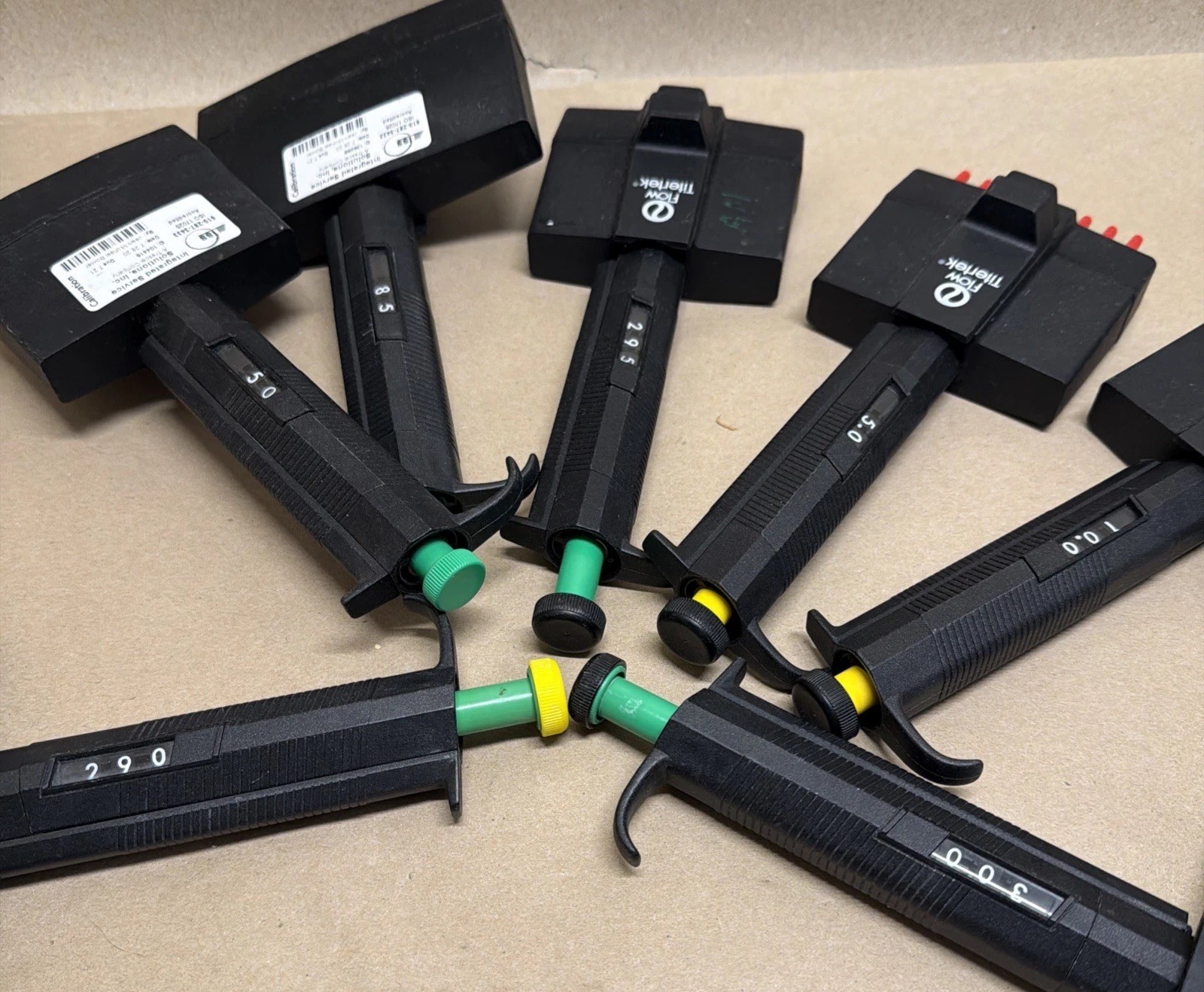 Lot of 7 Flow Titertek Labsystems Multichannel Pipettes - Used Finland