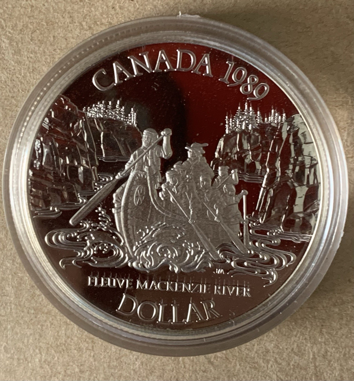 Canada 1989 Silver Dollar Proof, Mackenzie River, PR+++++