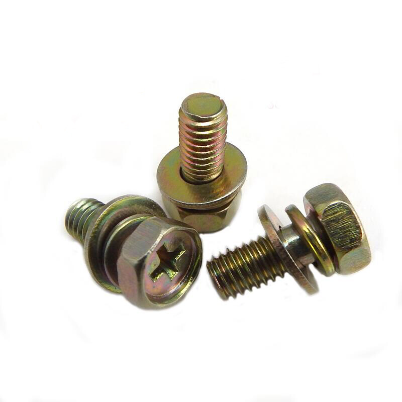 M5 Hexagon Phillip screw crossed bolt triple combination thread nail screw