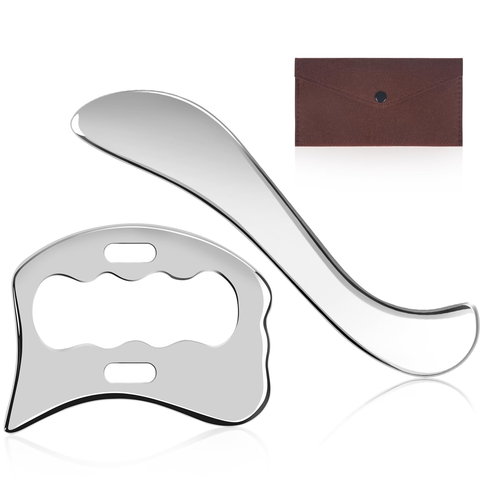 Rylpoint Guasha Massage Tool, Grade Stainless Steel Scraping Tool for Silver